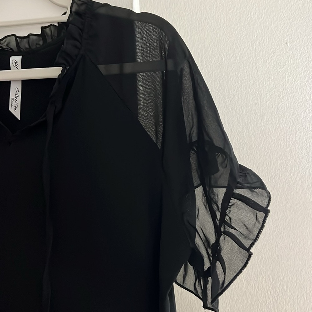 NY Collection Black Blouse - Picture 4 of 10